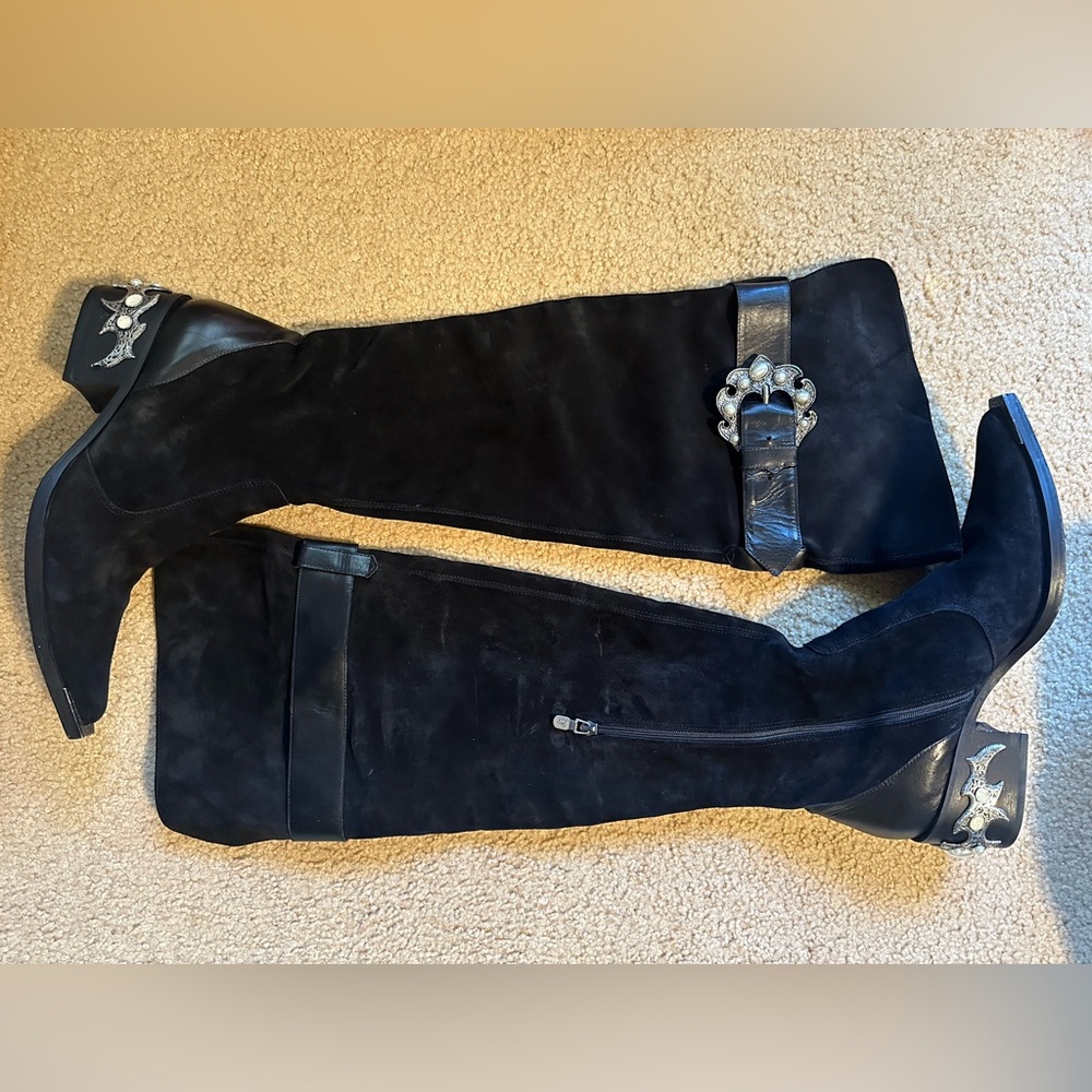 Donald J. Pliner Black Suede Over-the-Knee boots - Women’s 10